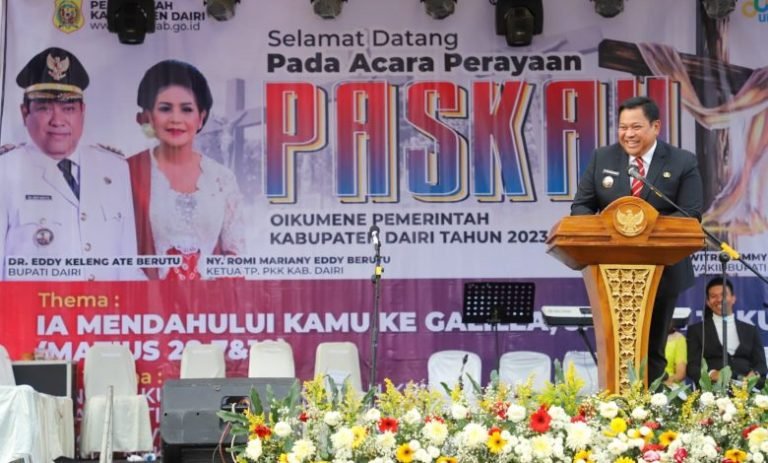 Paskah Oikumene Pemkab Dairi, Bupati Eddy Berutu: di Tengah Rasa Takut, Tuhan Pasti Hadir