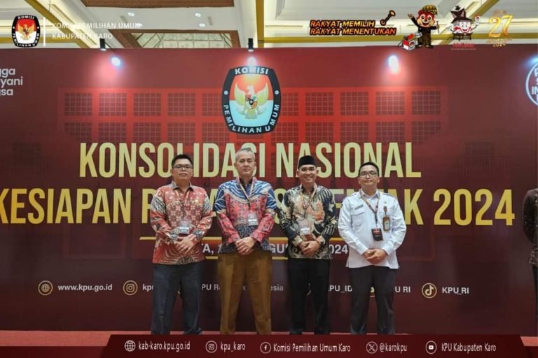 KPU Karo Ikuti Rapat Konsolidasi Nasional Persiapan Pilkada 2024